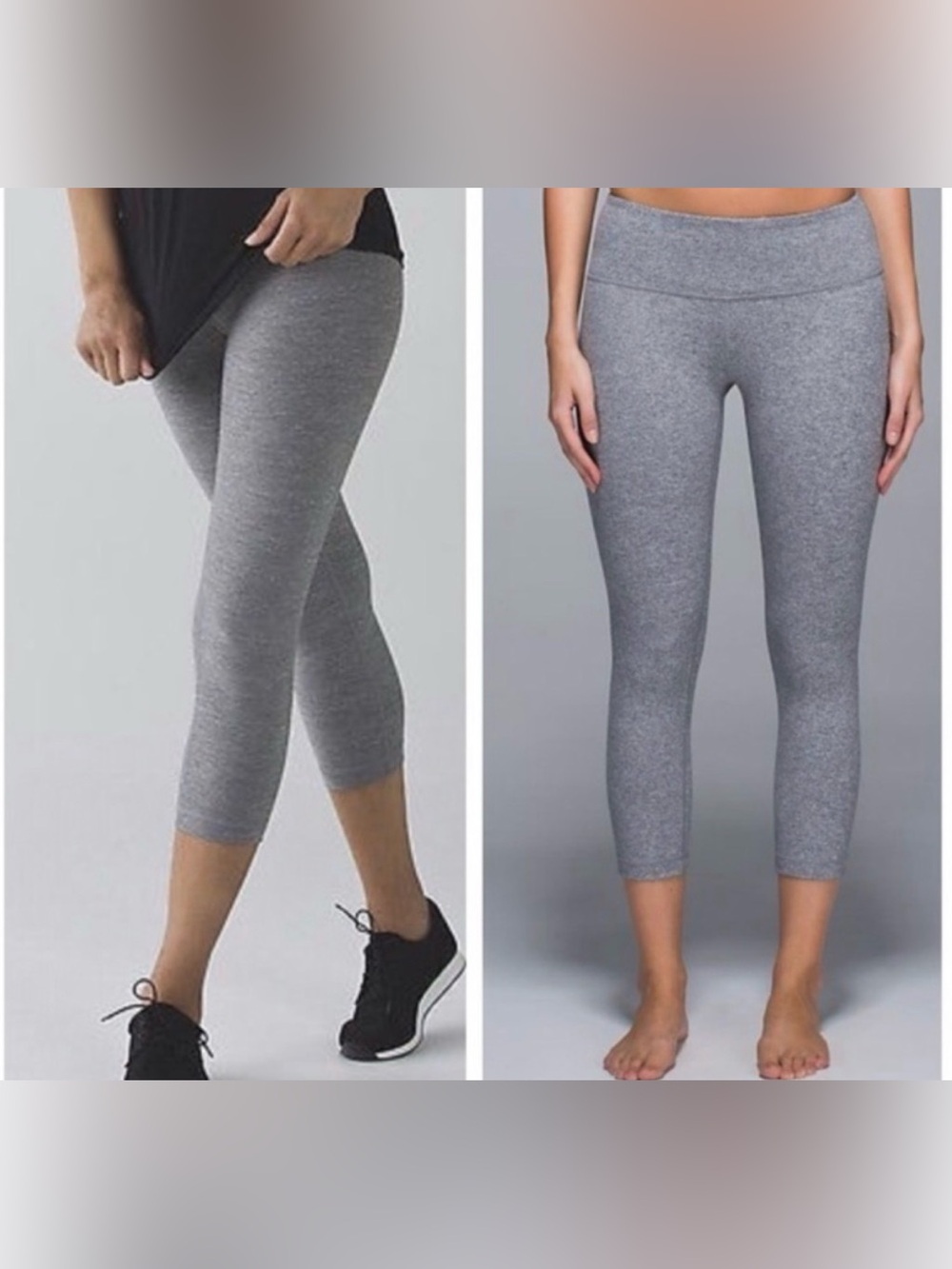 Lululemon Ladies Lightly Heathered Gray Wunder Under Crop Capri Leggings 8